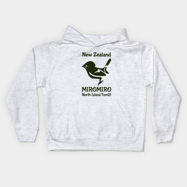 Tomtit MIROMIRO New Zealand /Aotearoa bird Kids Hoodie by mailboxdisco